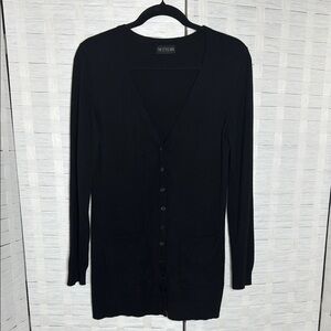 The Style Box Basic Black‎ Button Down Cardigan w/Front Pockets see measurements